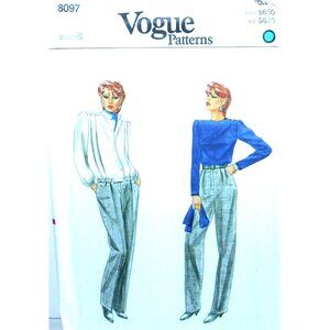 Vogue Patterns Misses Sewing Pattern 8097 Jacket T-Shirt Scarf Pants Size 8‎